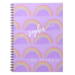 Cuaderno Corbata de arcoíris pastel tinte agua personalizad