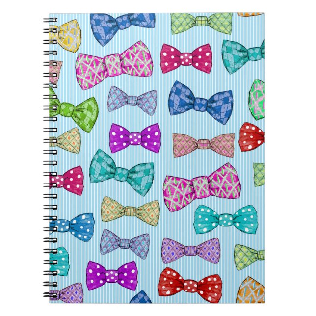 Cuaderno Corbata, rayas azules, acuarela. (Frente)