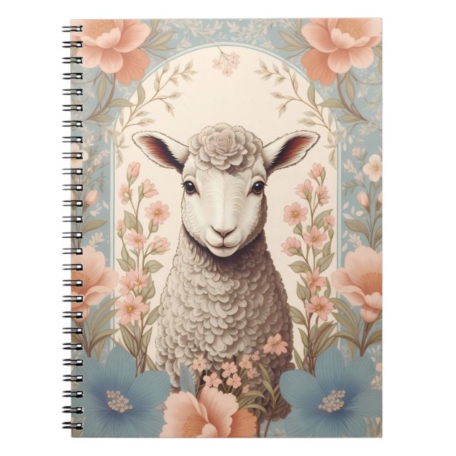 Cuaderno Corderito Adorable Floral Pastel Delicado (Frente)