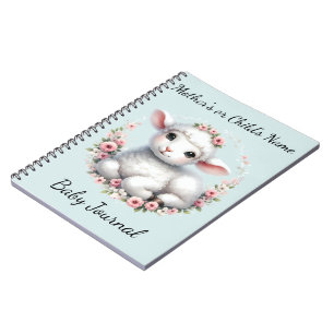 Cuaderno Corderito lindo con ilustración de corona floral
