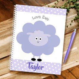 Cuaderno Cordero Morado Amor Oveja Nombre Personalizado Scr