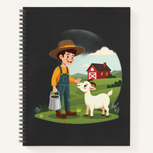 Cuaderno Cordero Niño Granjero Adorable