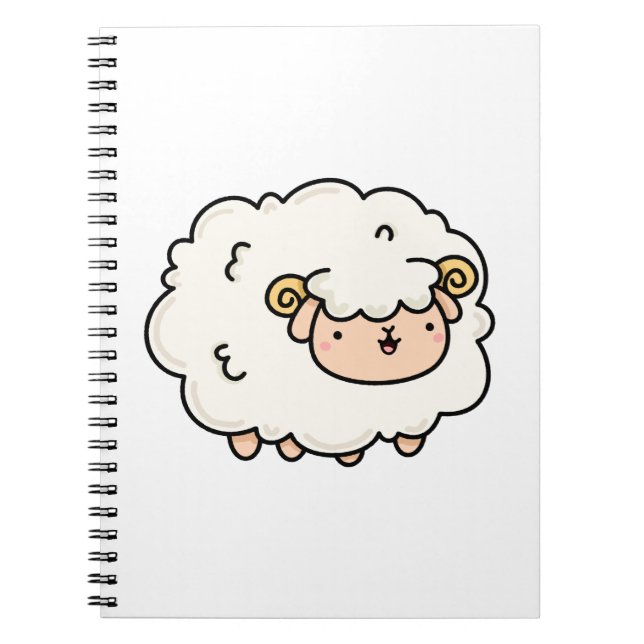 Cuaderno Cordero pequeño de Kawaii (Frente)