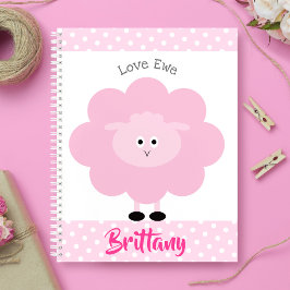 Cuaderno Cordero Rosa Amor Oveja Nombre Personalizado Scrip
