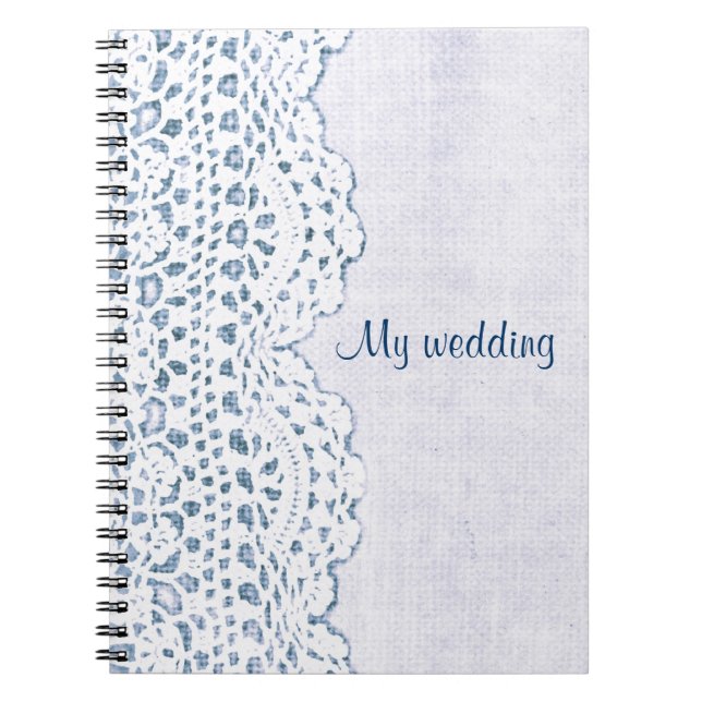 Cuaderno cordón del país en la arpillera mi libro del boda (Frente)