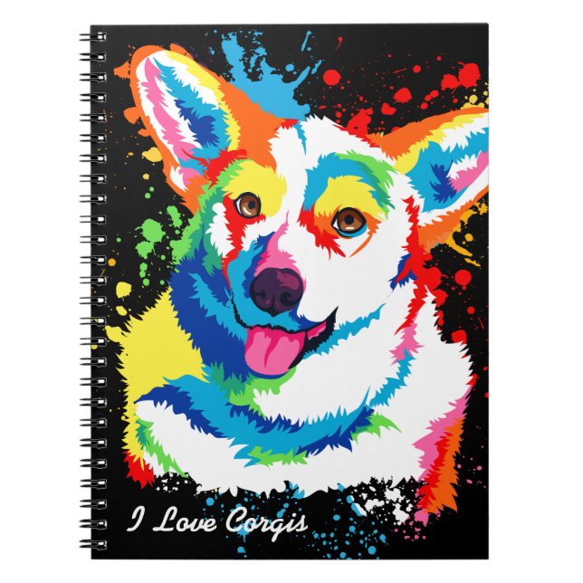 Cuaderno Corgi acuarela personalizado (Frente)
