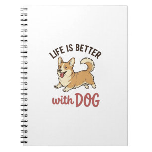 Cuaderno Corgi Adorable La Vida Es Mejor Con Diseño De Perr