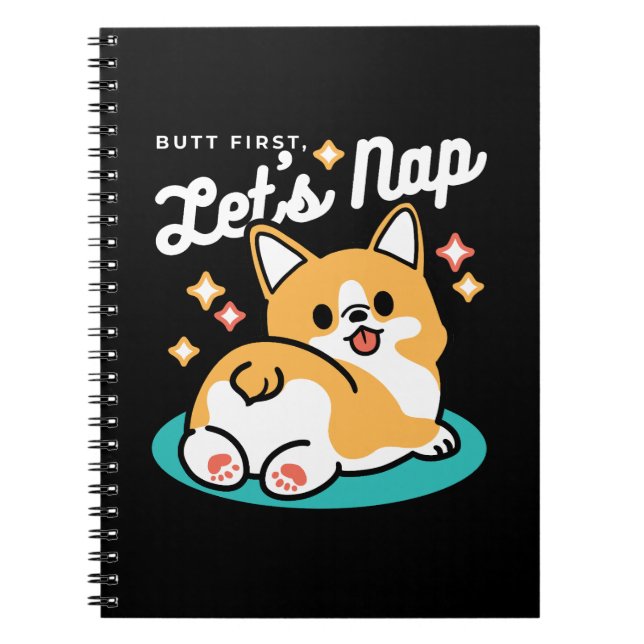 Cuaderno Corgi Butt y Nap Vibes - Perro durmiente suave (Frente)