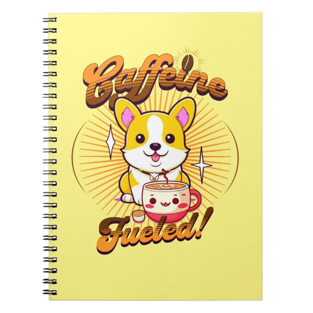 CUADERNO ¡CORGI CAFFEINE COMBUSTIBLE! (Frente)