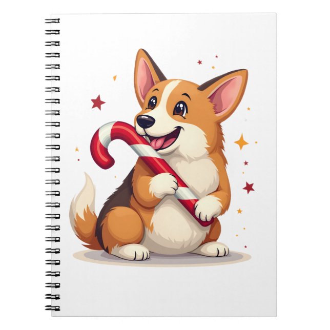 Cuaderno Corgi Candy Cane Joy (Frente)