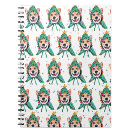 Cuaderno Corgi Dog Breed Christmas
