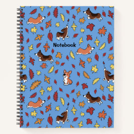 Cuaderno Corgi Fall deja un azul turbio