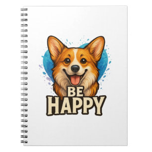 Cuaderno Corgi Feliz con Corazón Colorido - Diseño para ama