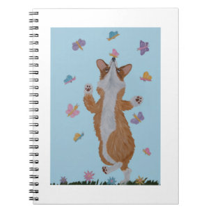 Cuaderno Corgi Galés Bailando con Mariposas