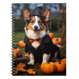 Cuaderno Corgi galés cardigan en fiesta de Halloween
