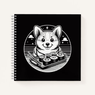 Cuaderno Corgi lindo con animales sushi kawaii