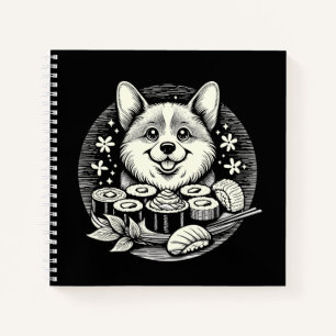 Cuaderno Corgi lindo con animales sushi kawaii