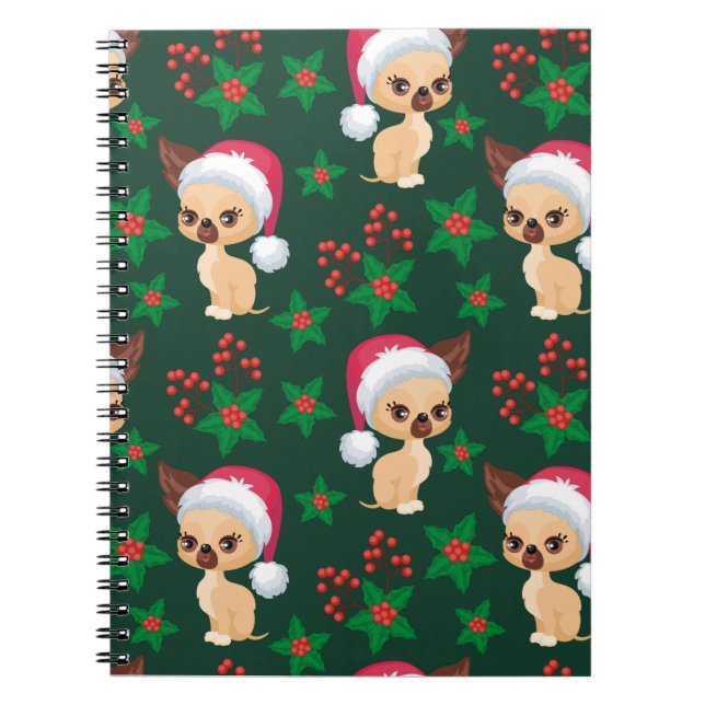 Cuaderno Corgi Puppy Perro Elf Santa Festividad Feliz Navid (Frente)