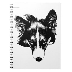 Cuaderno corgi tranquilo con inclinación de tinta