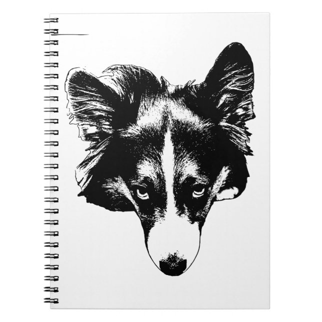 Cuaderno corgi tranquilo con inclinación de tinta (Frente)