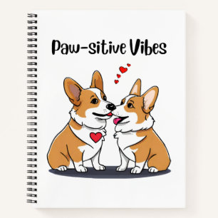 Cuaderno Corgis Vibes enamorados