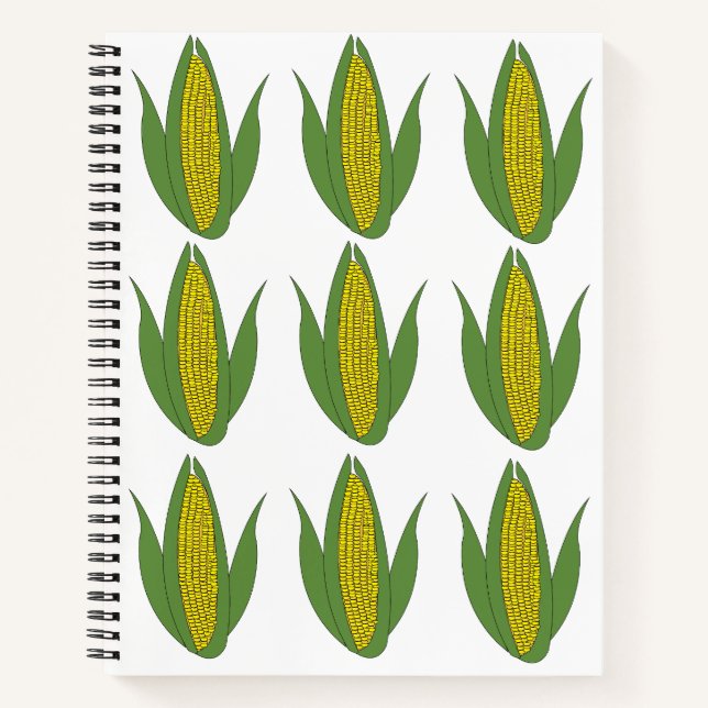 Cuaderno Corn Planta Vegetable Patrón de maíz (Anverso)