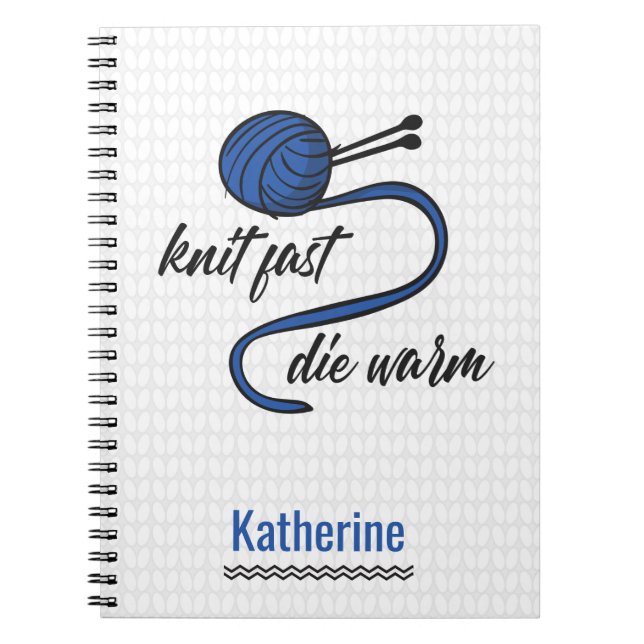 Cuaderno Cornflower Blue Knit Fast, muere caliente (Frente)