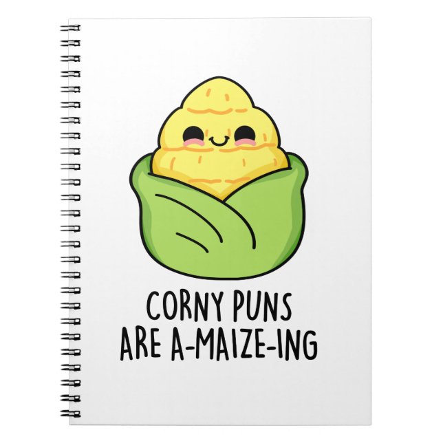 Cuaderno Corny Puns es un divertido arándano de maíz para e (Frente)