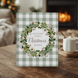 Cuaderno Corona de Algodón de Salvia Rústica Receta Familia