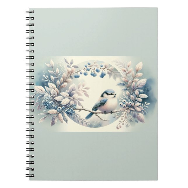 Cuaderno Corona de Bayas de Azulejo Invernal (Frente)