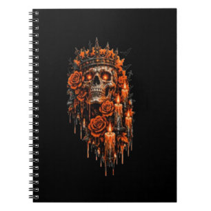 Cuaderno Corona de cráneo gótico Halloween Rosas oscuras es