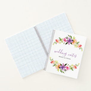 Cuaderno Corona de flores acuarelas coloridas