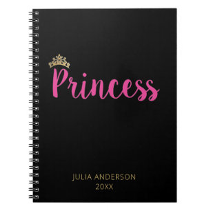 Cuaderno Corona de fuente manuscrita princesa