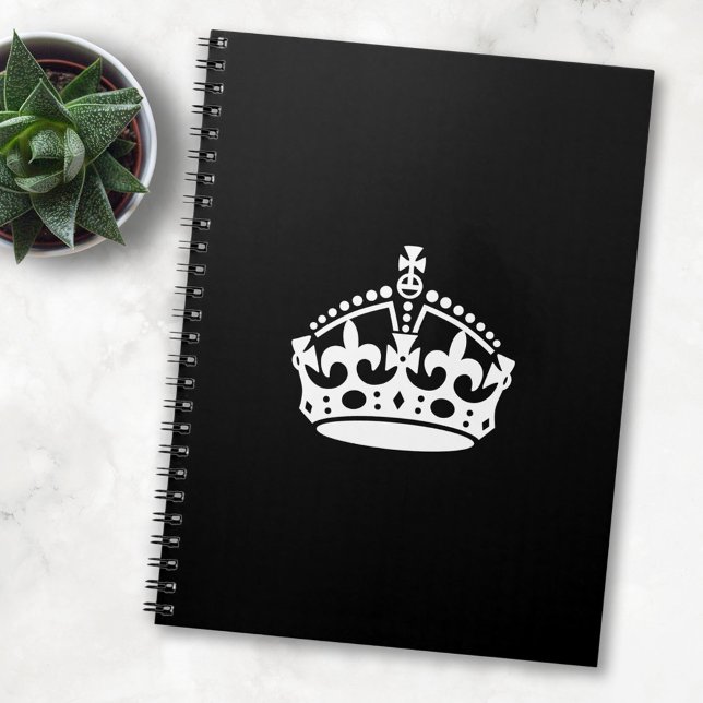 Cuaderno Corona de Keep Calm and Carry On (Editable) (Subido por el creador)