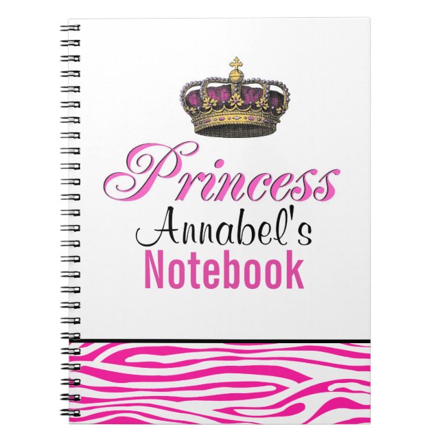 Cuaderno Corona de la princesa en rosas fuertes (Frente)