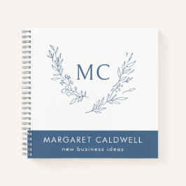 Cuaderno Corona de Monograma Azul Polvoriento