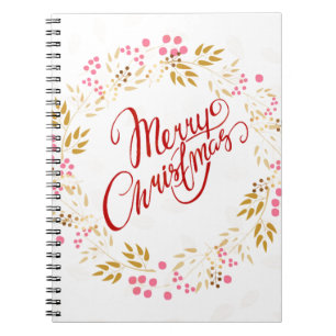 Cuaderno Corona de Navidad alegre