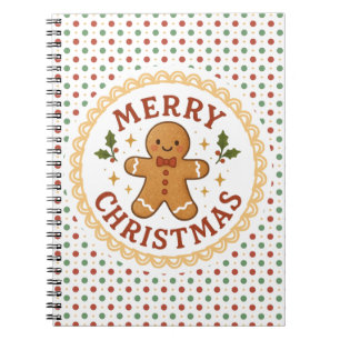 Cuaderno Corona de Navidad con hombre de jengibre