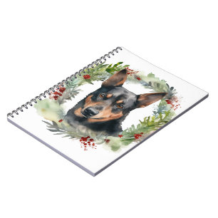 Cuaderno Corona de Navidad de Kelpie Australiano Perro Fest