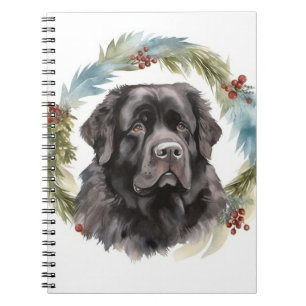 Cuaderno Corona de Navidad de Terranova Cachorro Festivo