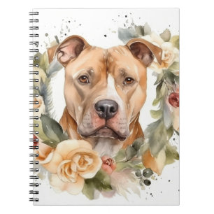 Cuaderno Corona de Navidad Pitbull Perro Festivo