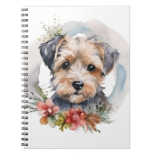 Cuaderno Corona de Navidad Yorkipoo Perro Festivo