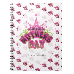 Cuaderno Corona de reina rosa elegante y brillante Feliz dí