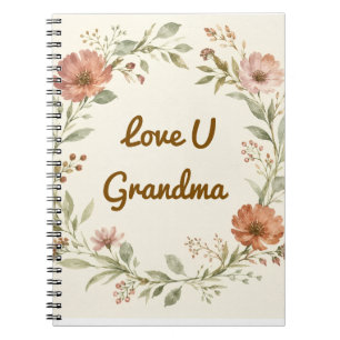 Cuaderno Corona floral personalizada para abuela regalo