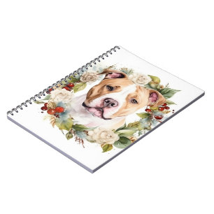 Cuaderno Corona Navideña Festiva de Staffordshire Americano