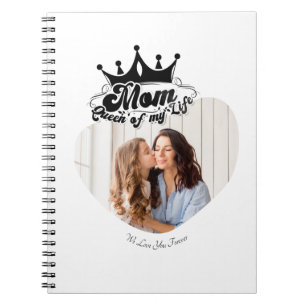 Cuaderno Corona Negra Moderna, MOM Reina de mi vida