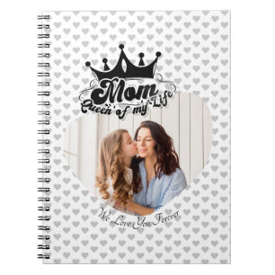 Cuaderno Corona Negra Moderna, MOM Reina de mi vida