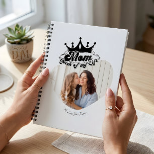 Cuaderno Corona Negra Moderna, MOM Reina de mi vida