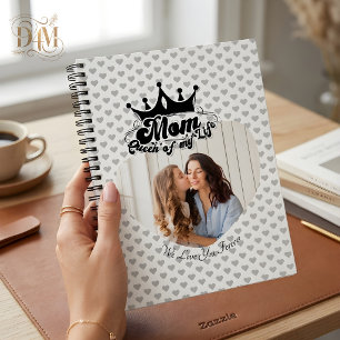 Cuaderno Corona Negra Moderna, MOM Reina de mi vida