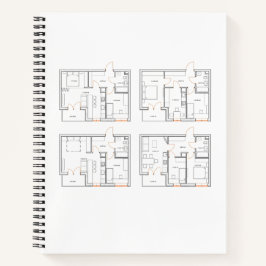 Cuaderno corporativo con plano azul